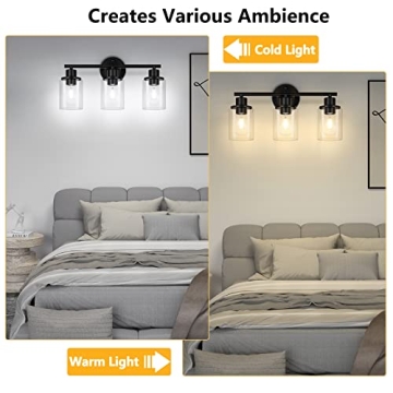 Licperron 3-Light Bathroom Wall Light Fixture for Modern Homes