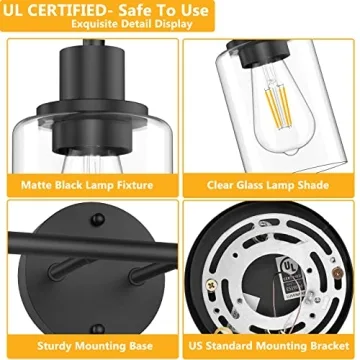 Licperron 3-Light Bathroom Wall Light Fixture for Modern Homes