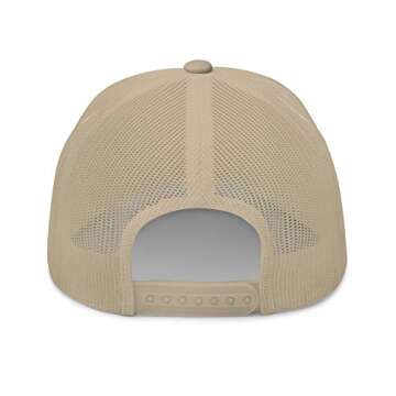 RIVEMUG 818 Tequila Embroidered Trucker Hat Curved Bill Mid Crown Adjustable Mesh Snapback Cap Khaki