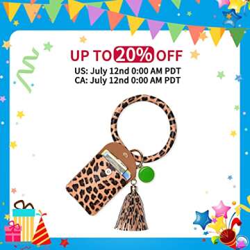 Takyu Keychain Bracelet, Leather Wristlet Keychain Bracelet with Tassel for Women