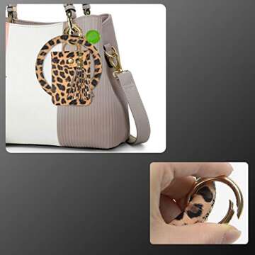 Takyu Keychain Bracelet, Leather Wristlet Keychain Bracelet with Tassel for Women