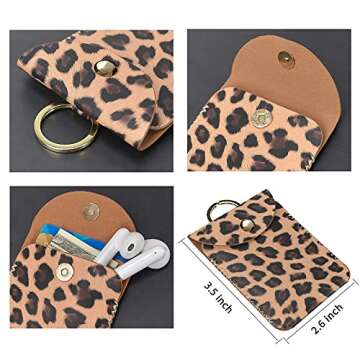 Takyu Keychain Bracelet, Leather Wristlet Keychain Bracelet with Tassel for Women