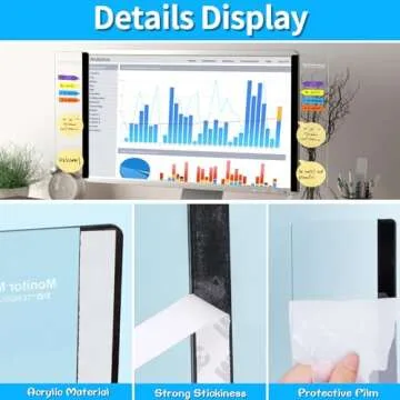Monitor Memo Board Set for Seamless Workspace Organization