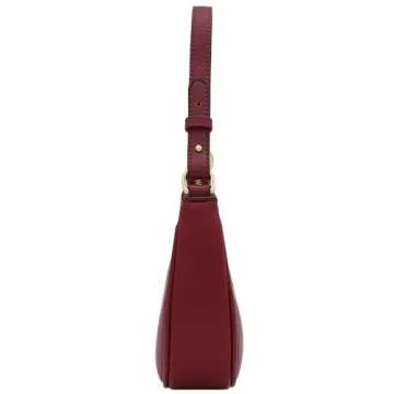 FashionPuzzle Small Crescent Shoulder Bag Underarm Purse (Wine)