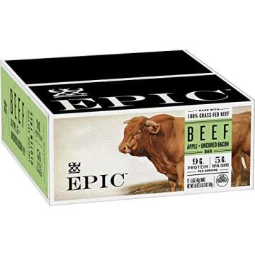 Epic Beef Apple Bacon Bars, Whole30, Paleo Friendly, 12 ct, 18 oz