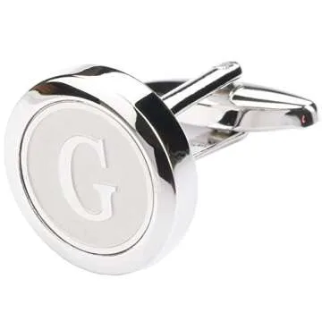 Men's Classic Stainless Steel Initial Cufflinks - Personalize Style