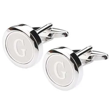 Men's Classic Stainless Steel Initial Cufflinks - Personalize Style