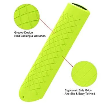 [2 Pack] Anti-Slip Shockproof Silicone Remote Case Cover with Lanyard for Fire TV with 4K Alexa Voice Remote (2017 Edition) (2nd Gen) / Fire TV Stick Alexa Voice Remote (Green + Turquoise)