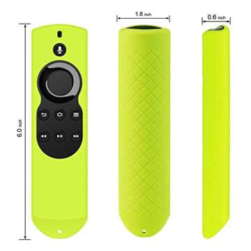 [2 Pack] Anti-Slip Shockproof Silicone Remote Case Cover with Lanyard for Fire TV with 4K Alexa Voice Remote (2017 Edition) (2nd Gen) / Fire TV Stick Alexa Voice Remote (Green + Turquoise)