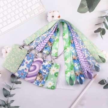 Stylish Juanooo Green Daisy ID Lanyard for Everyone