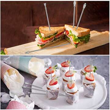 Premium 20Pcs Stainless Steel Cocktail Picks for Party