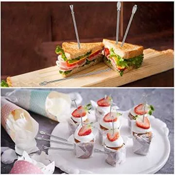 Premium 20Pcs Stainless Steel Cocktail Picks for Party