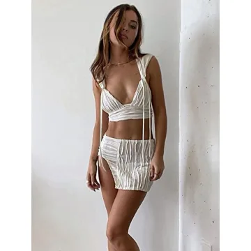 Y2K Aesthetic 2 Piece Skirt Set for Fashionable Women