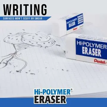 Pentel Hi-Polymer Block Erasers Pack of 10 - Large