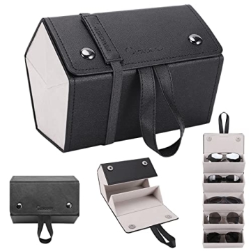 Cloudever Sunglasses Travel Case Organizer for Men Women - Foldable Hanging Holder