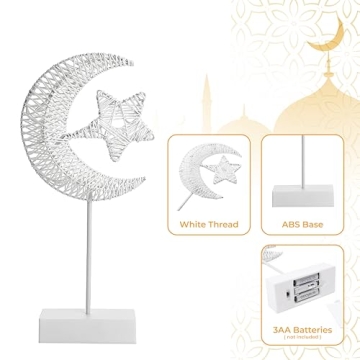 Decorative Ramadan Table Lamp - Moon and Star Light
