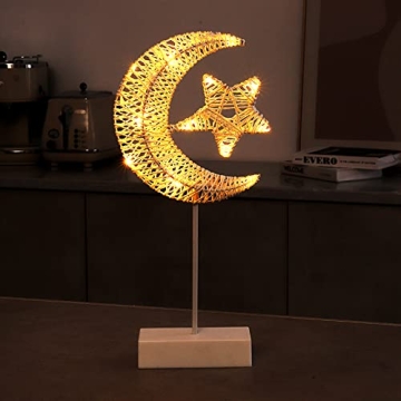 Decorative Ramadan Table Lamp - Moon and Star Light