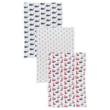 Now Designs Ahoy Matey Cotton Floursack Kitchen Dish Towels 20 x 30in, Set of 3