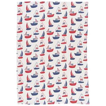 Now Designs Ahoy Matey Cotton Floursack Kitchen Dish Towels 20 x 30in, Set of 3