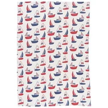 Now Designs Ahoy Matey Cotton Floursack Kitchen Dish Towels 20 x 30in, Set of 3