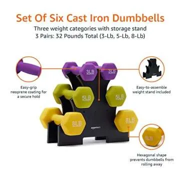 Quality Neoprene Dumbbell Set with Rack for Home Workouts