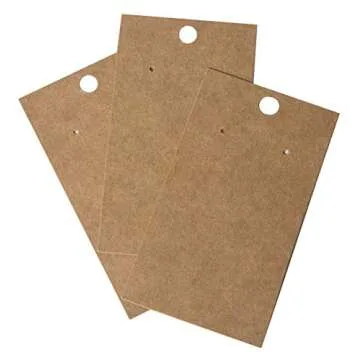 400 Pack Earring Cards - Earring Display Cards - Custom Earring Cards for Earring Display - Hanging Earrings - Bulk Earring Cards - 2 x 3.5 Inches - Brown (Pack of 400)