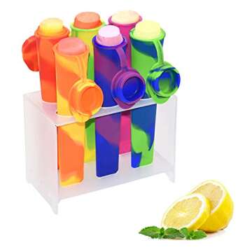 Bangp Popsicle Molds for Kids,6 Pieces Popsicles Molds Silicone BPA- Free Popsicle Molds with Rack,M...