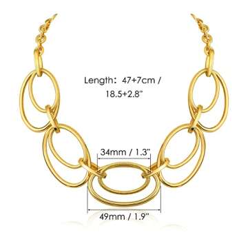 Gold Cable Link Necklace for Women - Elegant Gift Jewelry