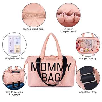 Mommy Bag for Hospital, Mom Bag Diaper Bag Tote,Mommy Hospital Bag, Mom Hospitzal Bags for Labor and...