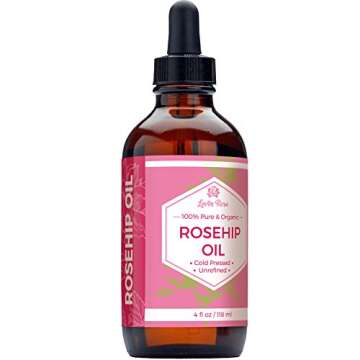 Leven Rose Rosehip Seed Oil for Face 4 oz - Pure Rosehip Oil for Face - Unrefined Cold Pressed Rosehip Oil for Body - Nighttime Face Moisturizer for Hair, Skin & Nails