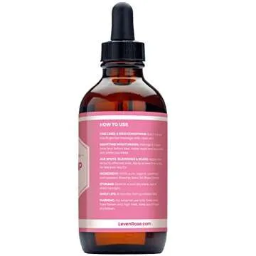 Leven Rose Rosehip Seed Oil for Face 4 oz - Pure Rosehip Oil for Face - Unrefined Cold Pressed Rosehip Oil for Body - Nighttime Face Moisturizer for Hair, Skin & Nails