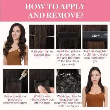 GOO GOO Tape in Hair Extensions Human Hair, 4/27/4 Balayage Chocolate Brown to Caramel Blonde, 16inch 50g 20pcs, Thick Ends Straight Seamless Tape in, Invisible Tape in Hair Extensions Human Hair