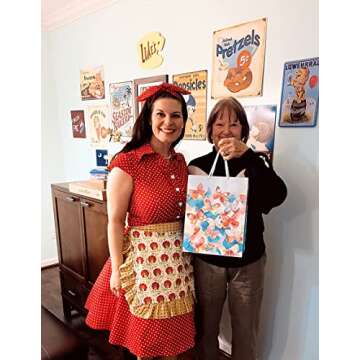 Wedtrend Women's 50s Retro Rockabilly Dress Cap Sleeve Vintage Cocktail Dress for Homecoming WTP10007RedWhiteDotS