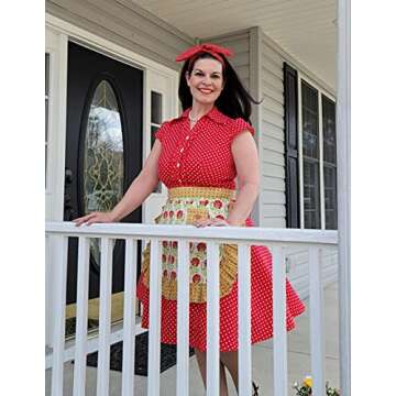 Wedtrend Women's 50s Retro Rockabilly Dress Cap Sleeve Vintage Cocktail Dress for Homecoming WTP10007RedWhiteDotS