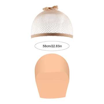 WXJ13 3 Packs Latex Bald Caps with Nylon Wig Caps - Adult Costume Accessory for Halloween Party