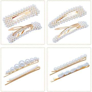 Stylish 16 Pcs Pearls Hair Clips for Women Fashion Accessories