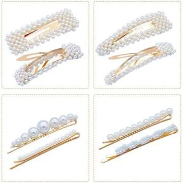 Stylish 16 Pcs Pearls Hair Clips for Women Fashion Accessories