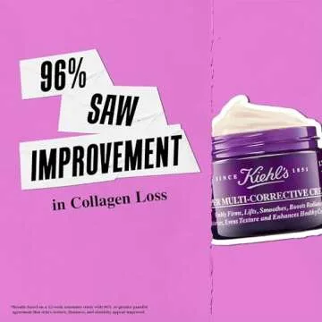 Kiehl's Super Multi-Corrective Cream, Anti-Aging Wrinkle Reducing Face and Neck Cream, Evens Skin Tone, Smooths Skin Texture, Fast-Absorbing and Lightweight, All Skin Types, Paraben-free - 2.5 fl oz