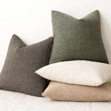 Foindtower Textured Boucle Throw Pillow Covers for Cozy Decor