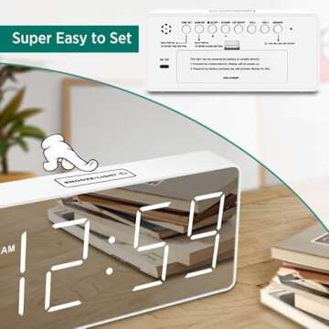 Peakeep Battery Backup Digital Alarm Clock for Bedrooms