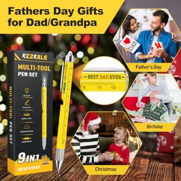 Gifts for Dad, 9 in 1 Multitool Pen Mens Gifts, Dad Gifts for Fathers Day, Gifts for Men Him Grandpa...