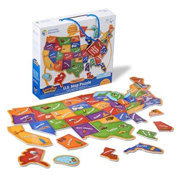 Learning Resources Magnetic US Map Puzzle - 44 Pieces, Educational Geography Toy for Kids Ages 4+