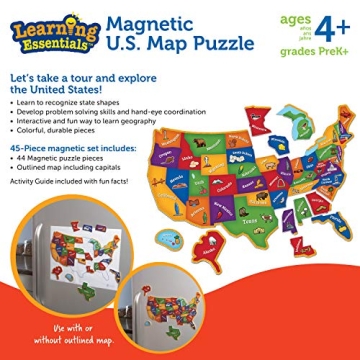 Interactive Learning Resources Magnetic US Map Puzzle