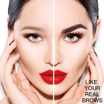 Tattoo Eyebrow Pen with Four Tips Long-lasting Smudge-Proof All Day Waterproof Brow Gel and Tint Dye Cream for Eyes Makeup(2#Brown)