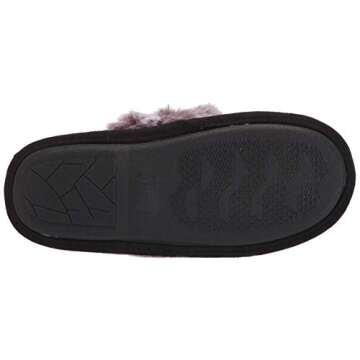 Jessica Simpson Women's Comfy Faux Fur House Slipper Scuff Memory Foam Slip on Anti-Skid Sole