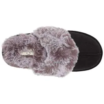 Jessica Simpson Comfy Faux Fur House Slipper for Cozy Comfort
