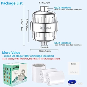 Genuine 20-Stage Shower Filter for Soft Water & Purification