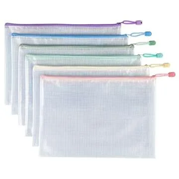 Tamaki 6 Pack Mesh Zipper Pouch Bags Waterproof Zipper Bags Durable Pouches for Organization Bag Boa...