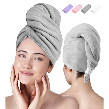 Luxe Beauty Microfiber Hair Towel Wrap, Absorbent Hair Drying Towel