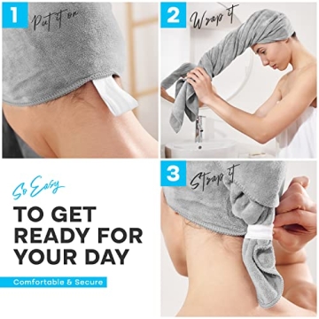 Luxe Beauty Microfiber Hair Towel Wrap, Absorbent Hair Drying Towel